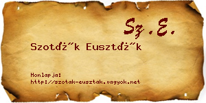 Szoták Euszták névjegykártya